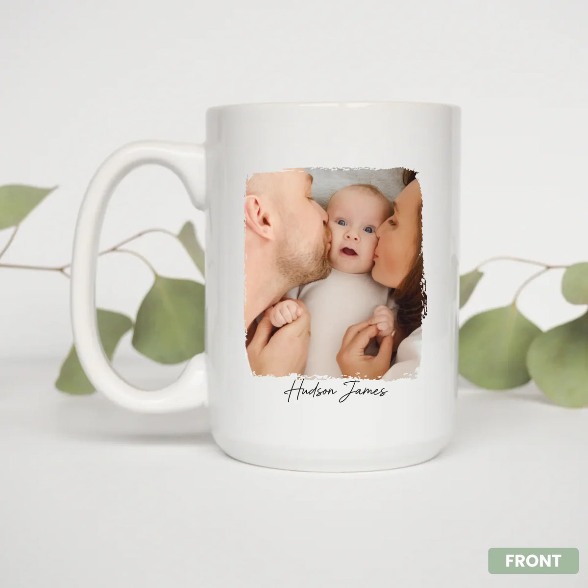 Personalized newborn mug 11oz with faith scripture
