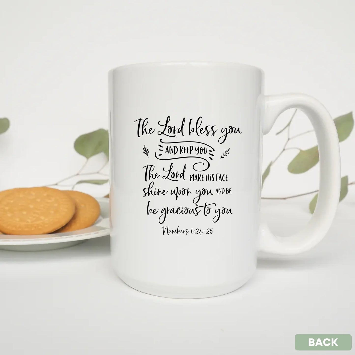 - 15oz Mug White Plate Cookies