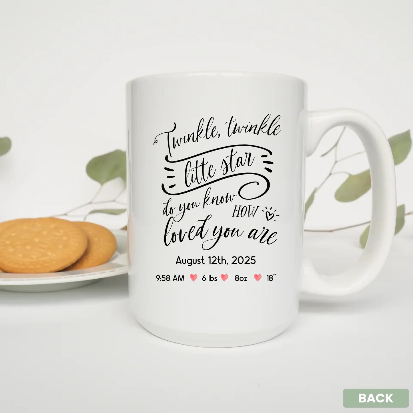 - 15oz Mug White Plate Cookies