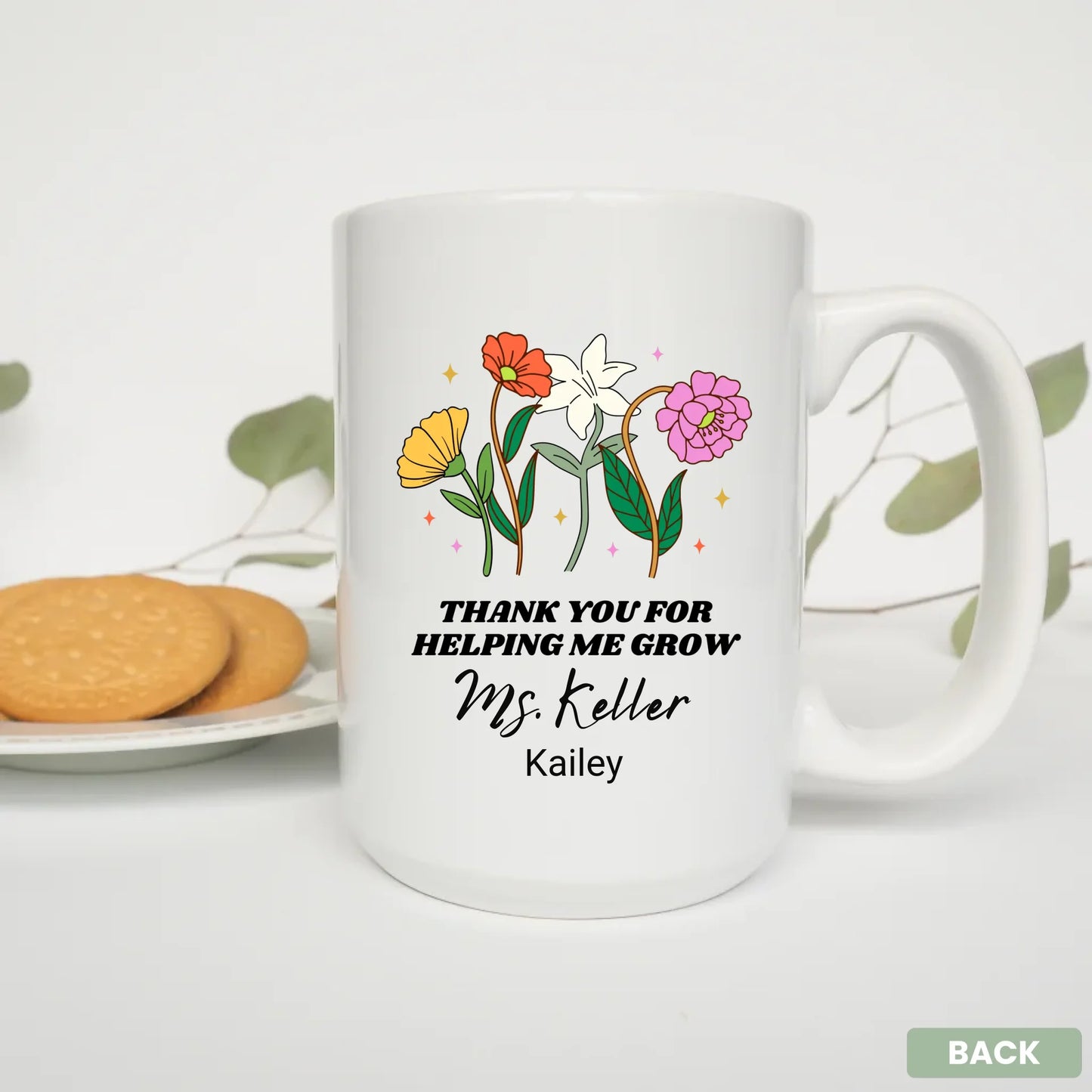 - 15oz Mug White Plate Cookies