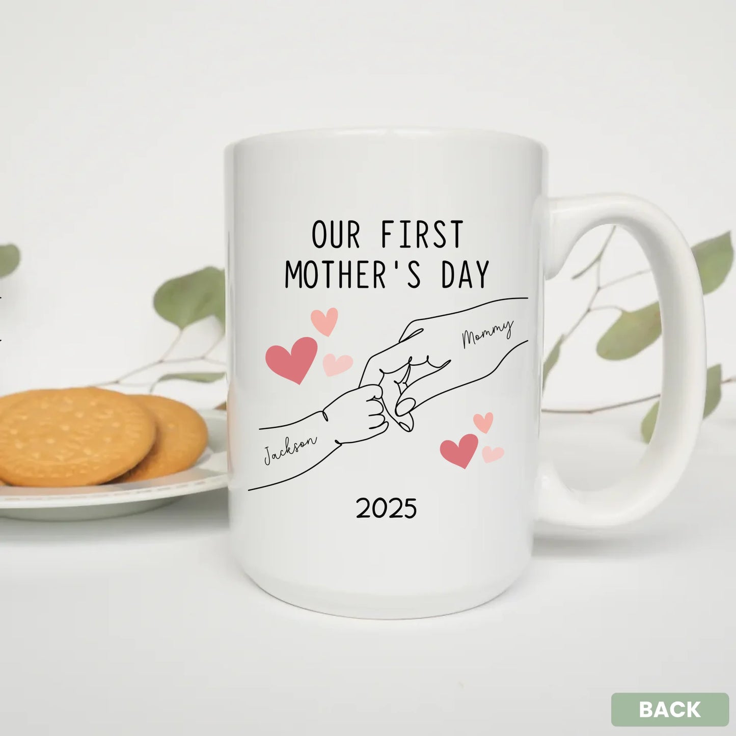 - 15oz Mug White Plate Cookies