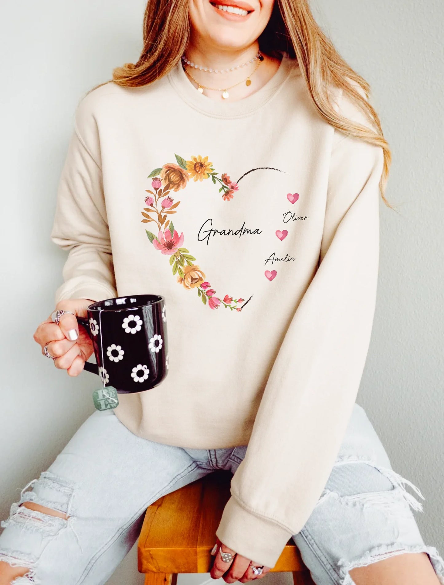Warm Hugs from Us - Gift for Grandma - Personalized Sweatshirt