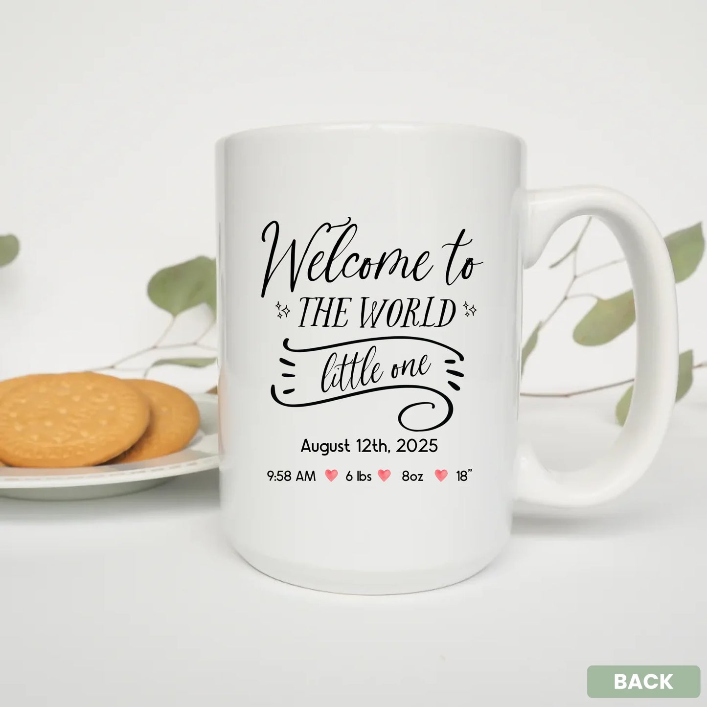 - 15oz Mug White Plate Cookies
