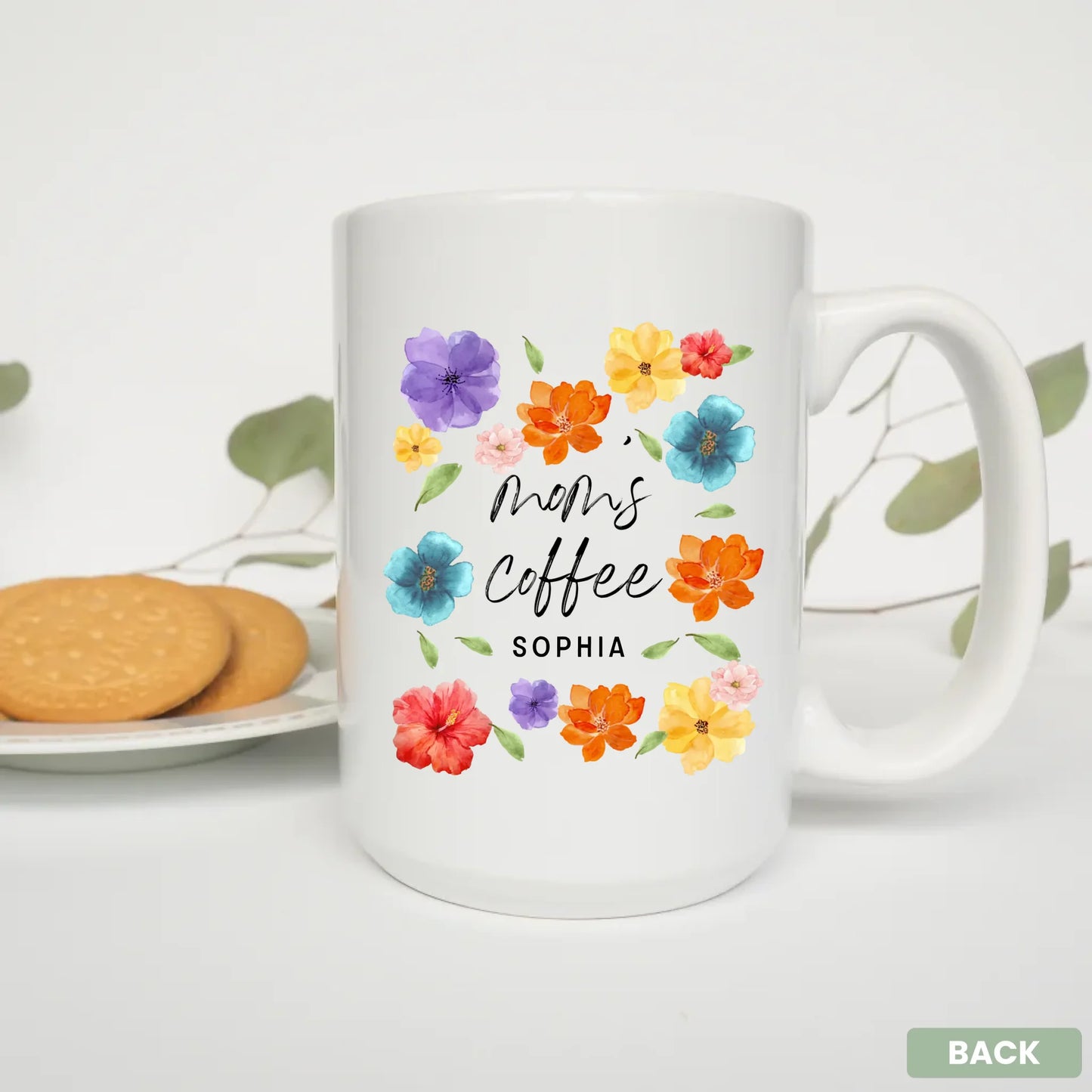 - 15oz Mug White Plate Cookies