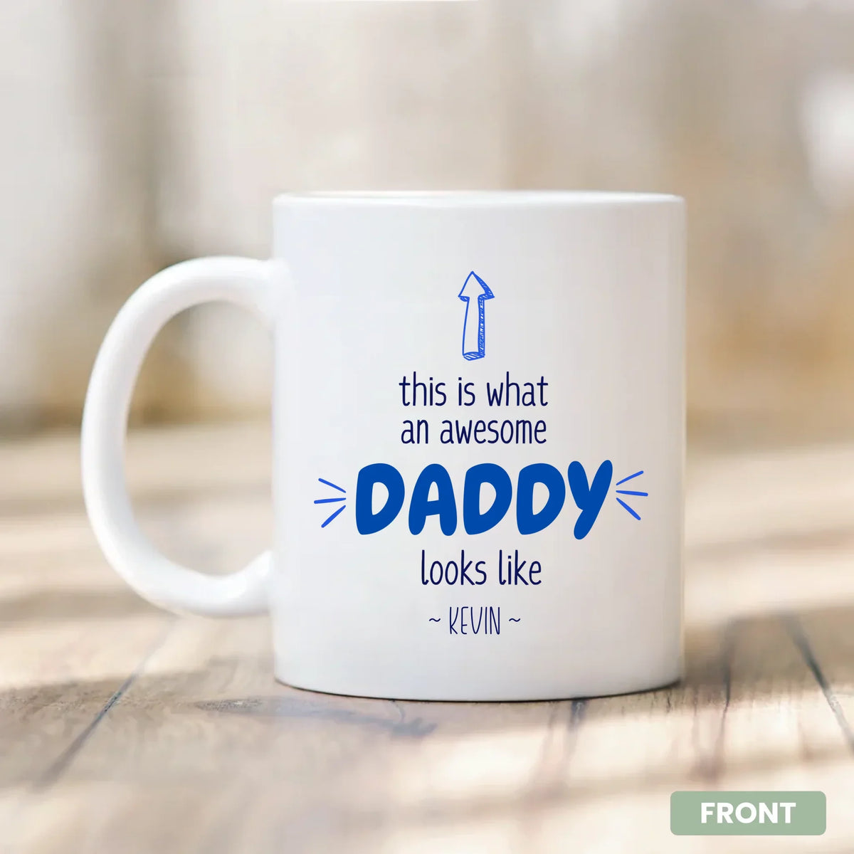 Awesome Daddy mug side view, personalized with child's name for father's day