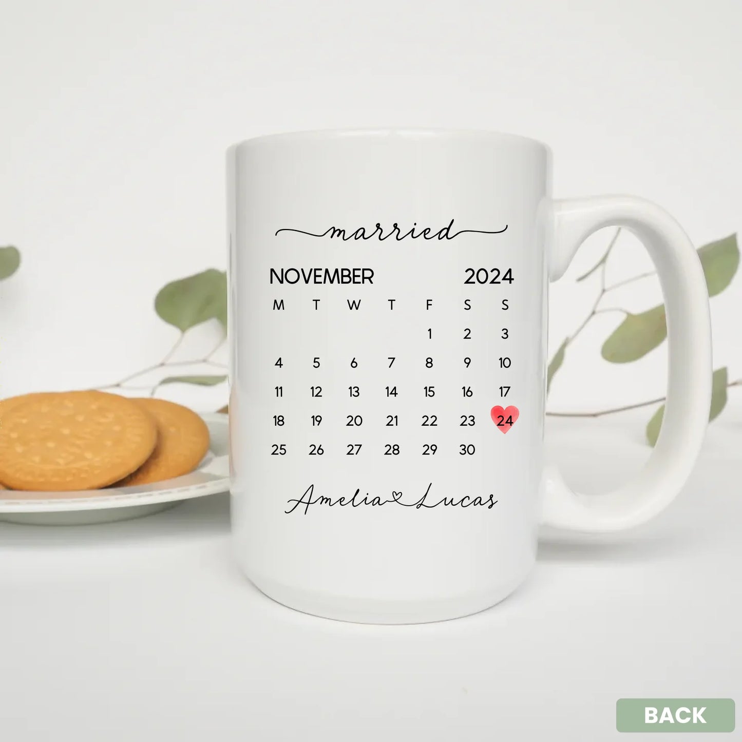 - 15oz Mug White Plate Cookies