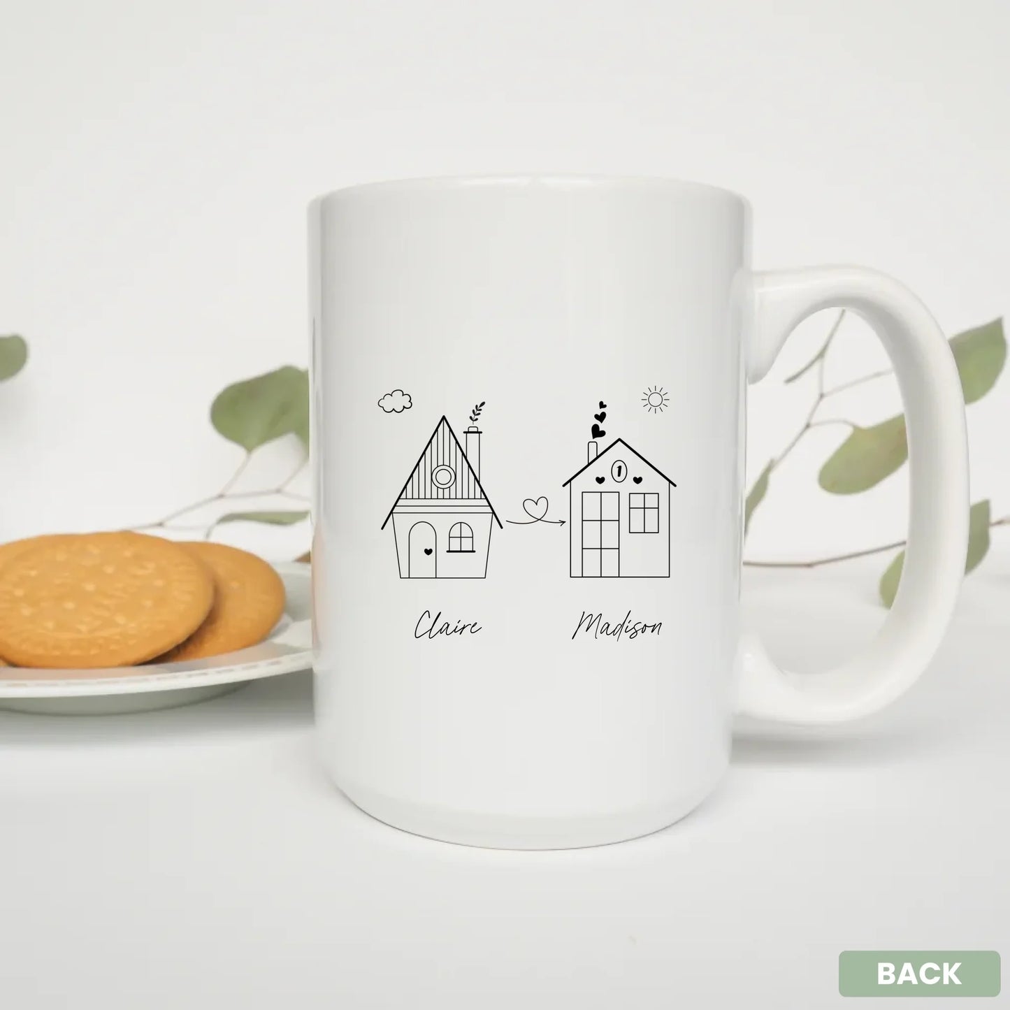 - 15oz Mug White Plate Cookies