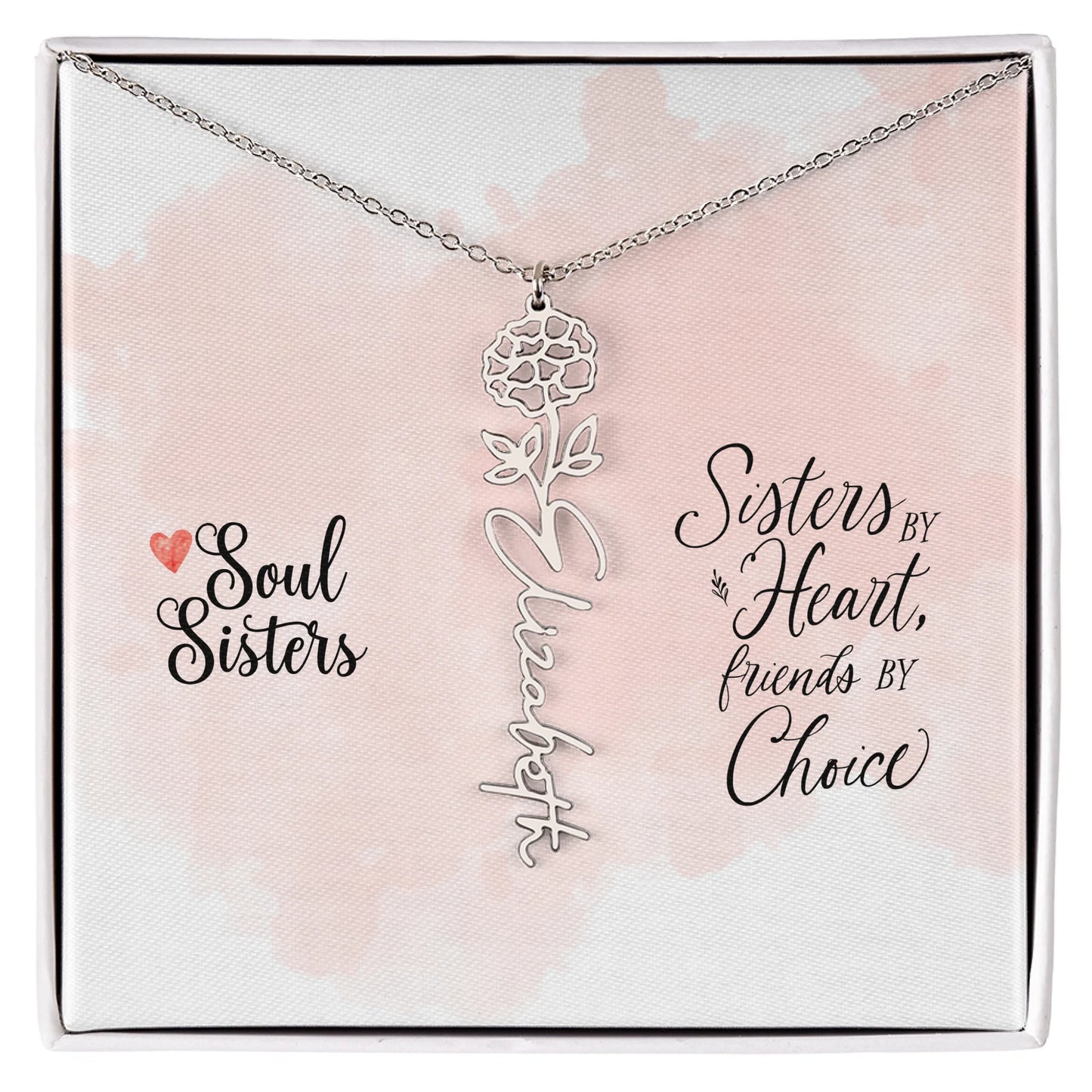 Flower Name Necklace Oct