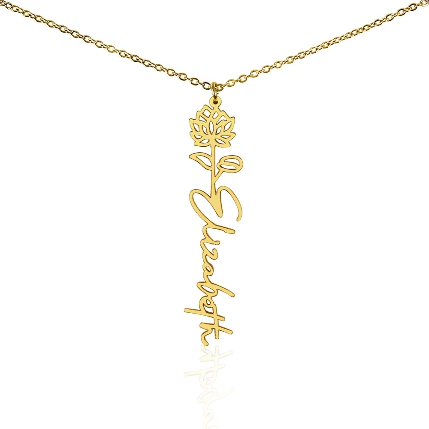 Flower Name Necklace July Plain 7