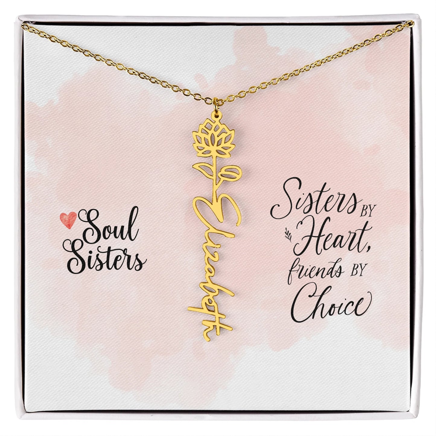 Flower Name Necklace Jul