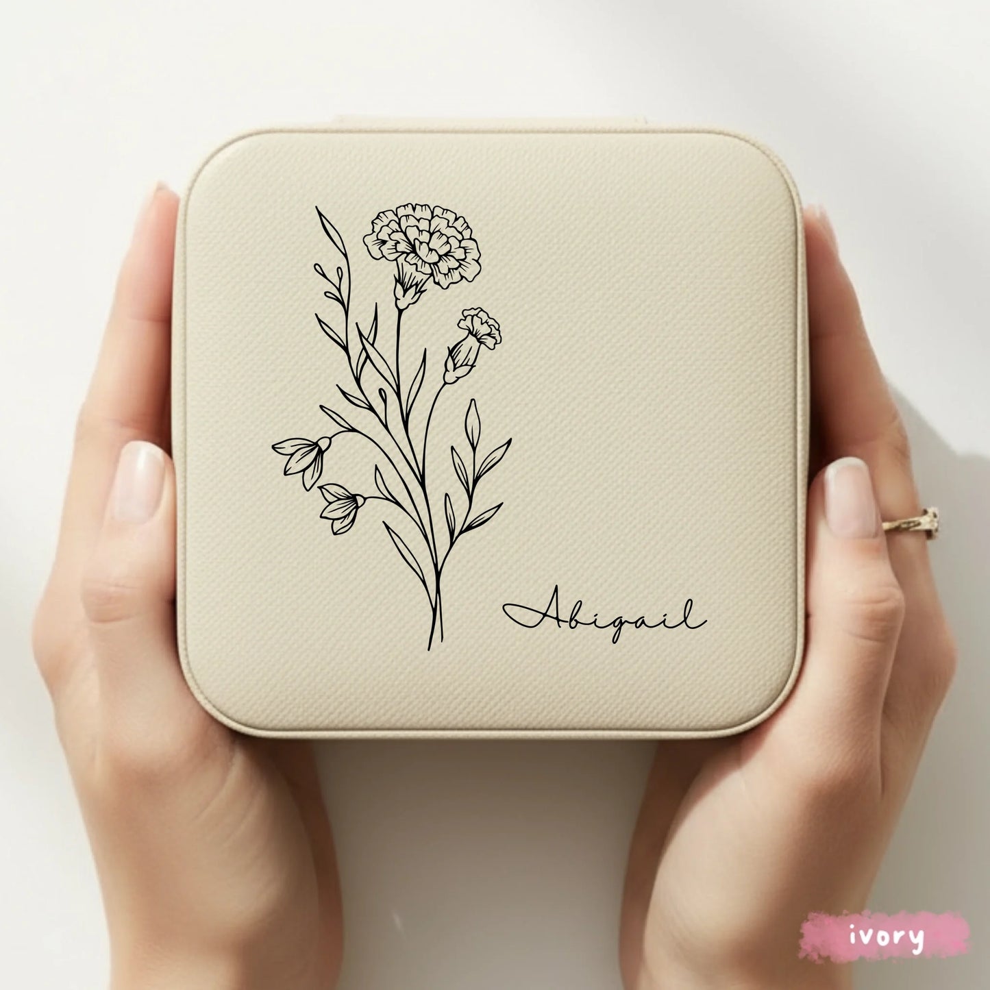 MimosaMocks Jewelry Travel Case - Ivory 001