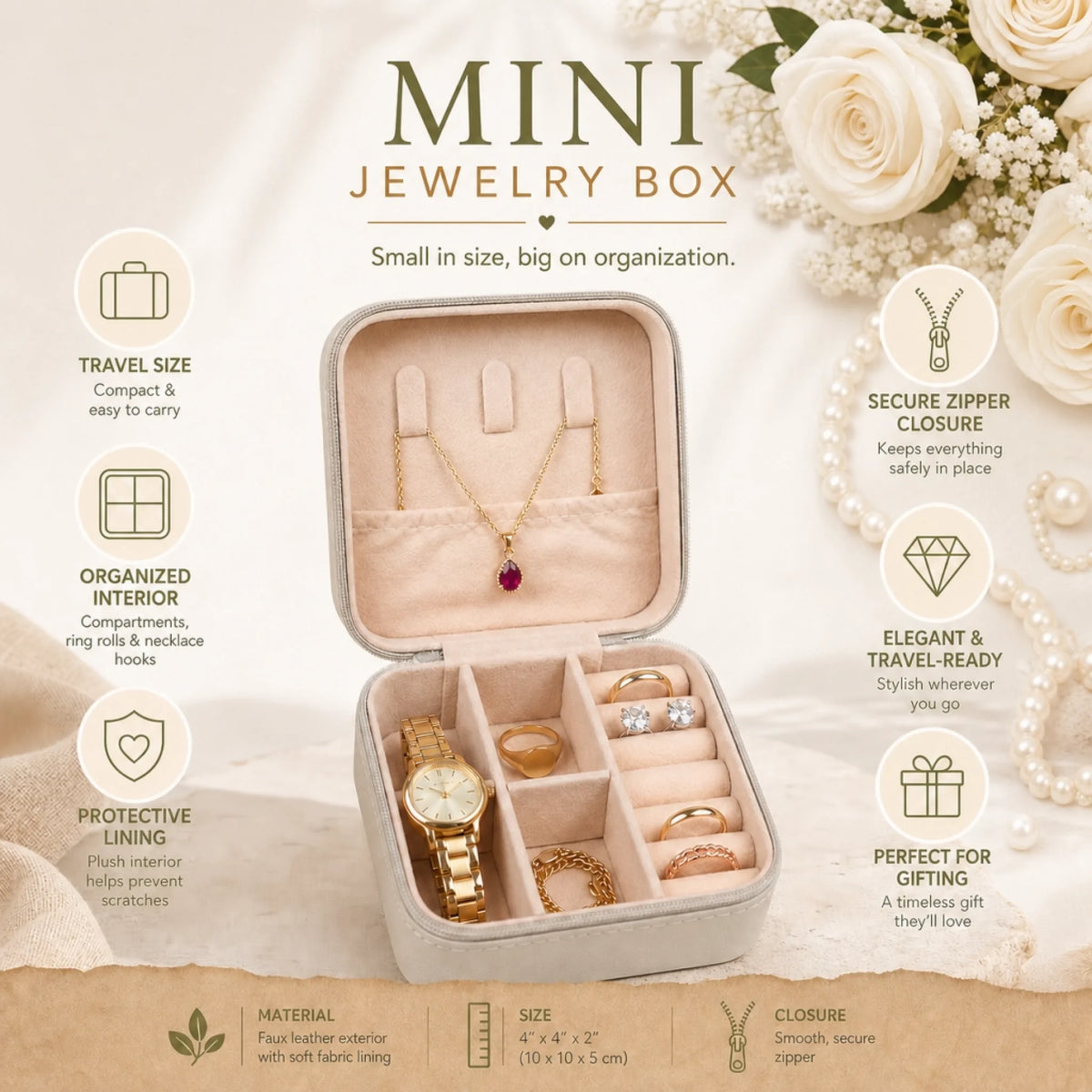 Signature Initial personalized jewelry box - lifestyle product photo - bridesmaid gift