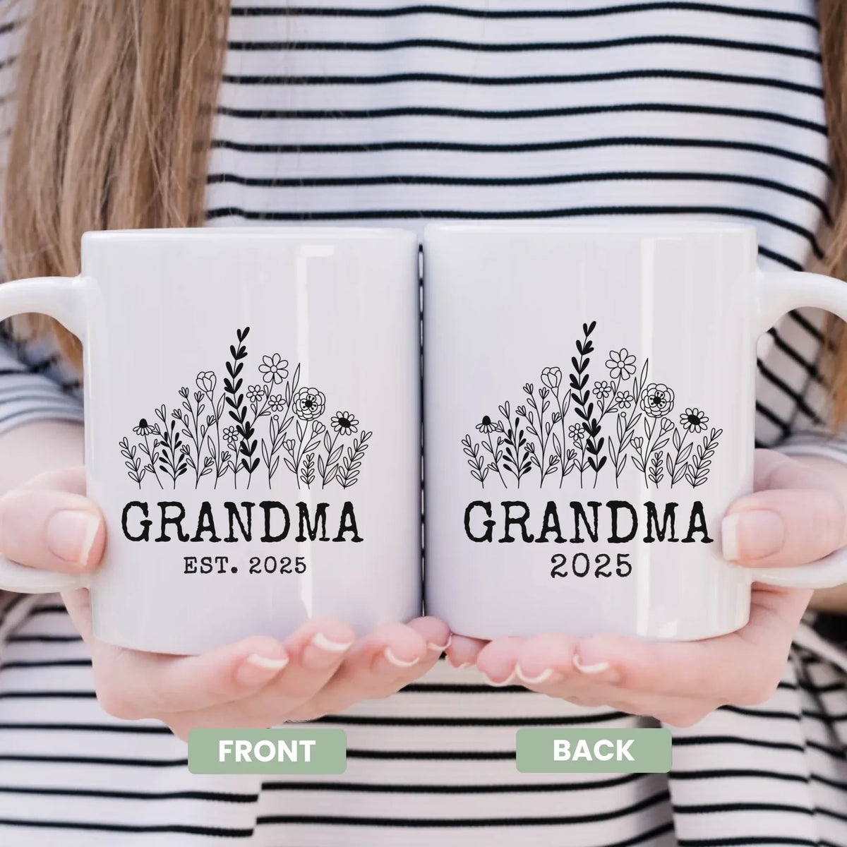 The Best Promotion Ever Mug - angled view of custom new grandma design