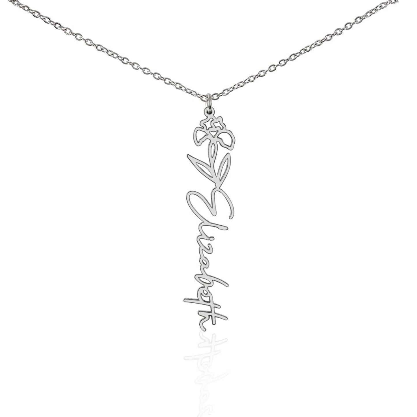 Flower Name Necklace Feb Plain 2