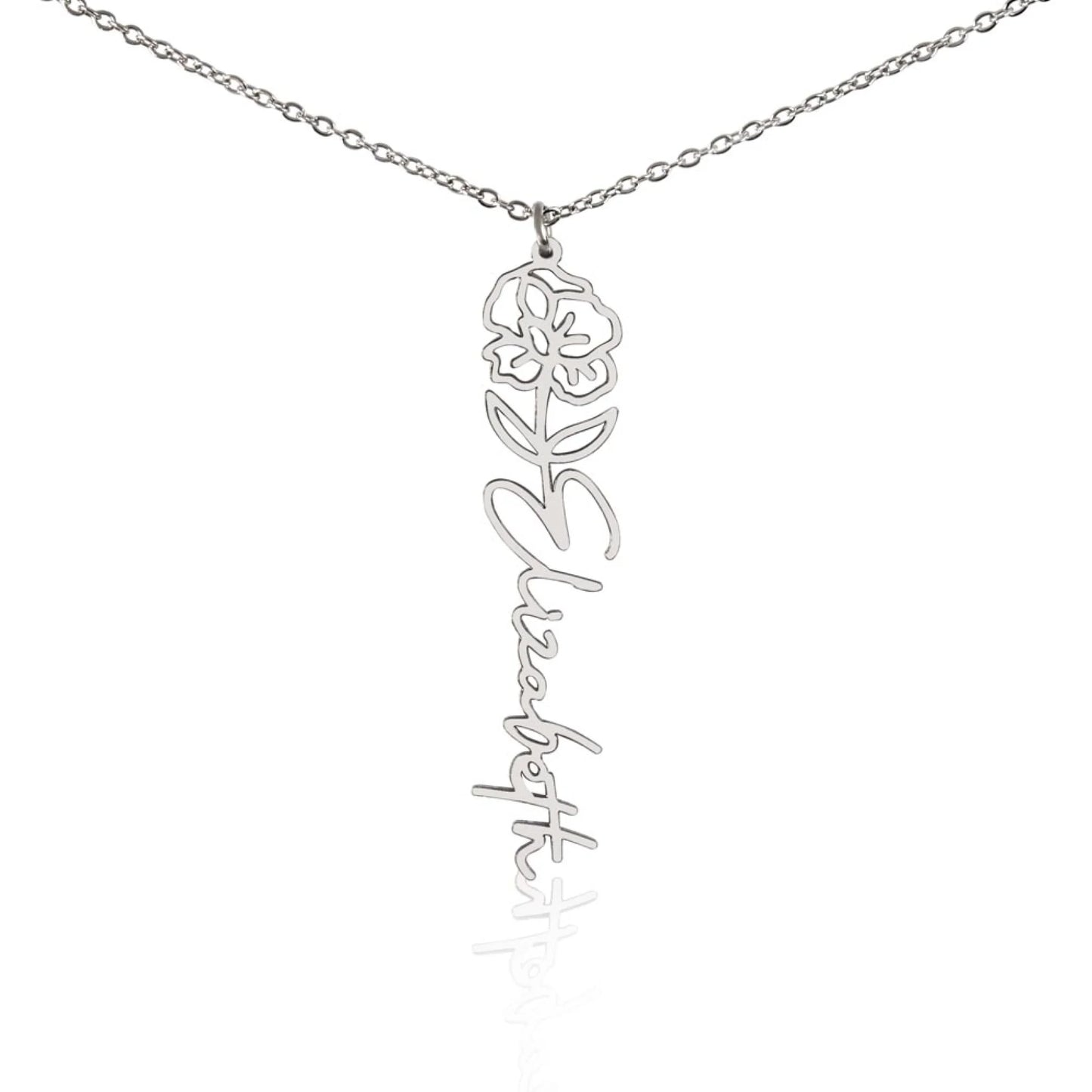 Flower Name Necklace Aug Plain 8