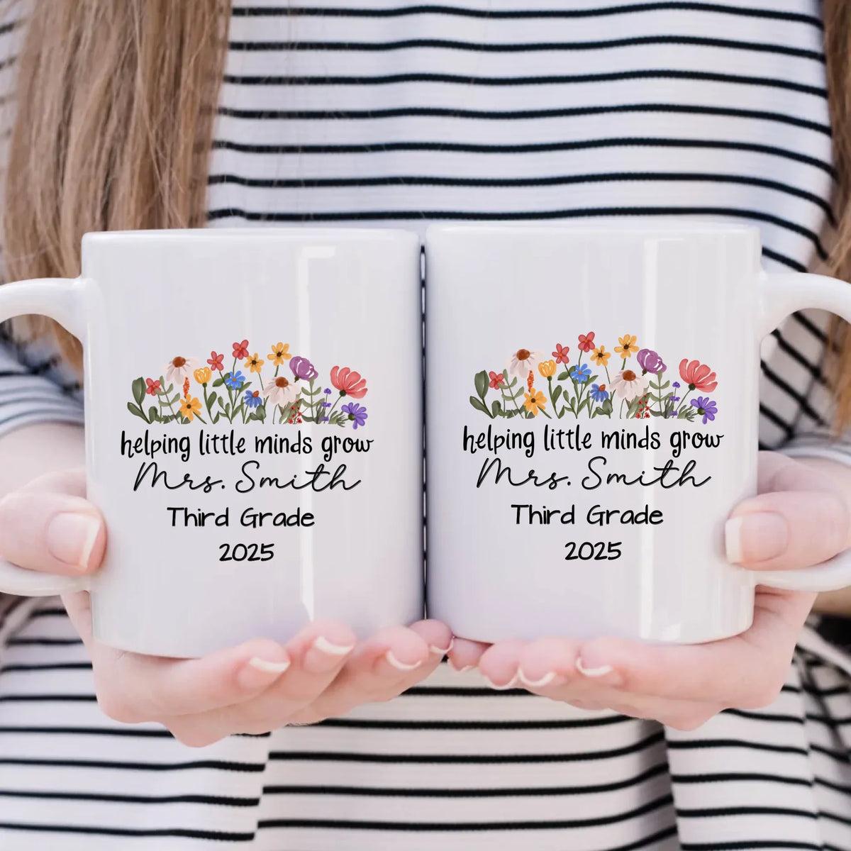 Helping Little Minds Grow personalized teacher mug ceramic gift