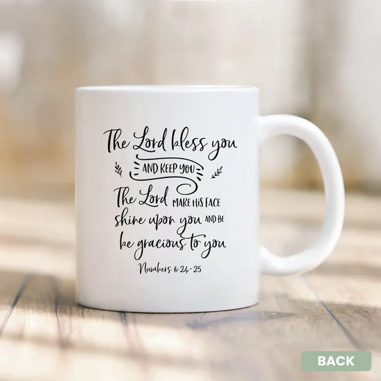 Shining Grace for Baby custom name coffee mug, angled view - baby announcement gift