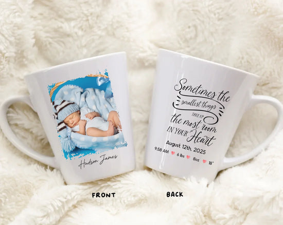 Religious newborn gift mug, 12oz ceramic, A Gift from Above new parent keepsake