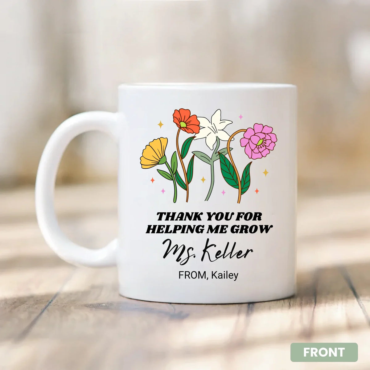 Inspiring the Future 12oz mug, educator inspiration coffee gift