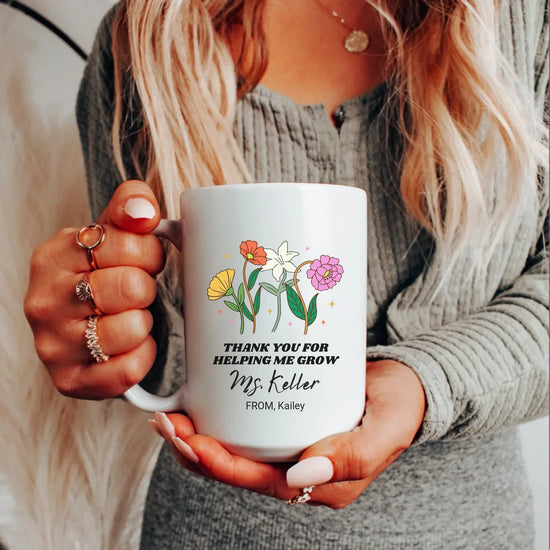 Teacher mug 15oz, Inspiring the Future motivation-focused personalized gift