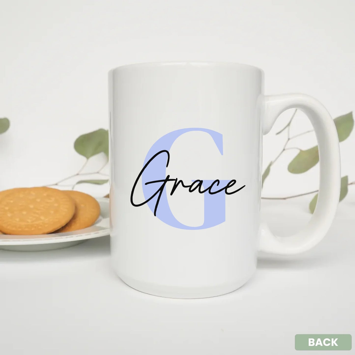 - 15oz Mug White Plate Cookies