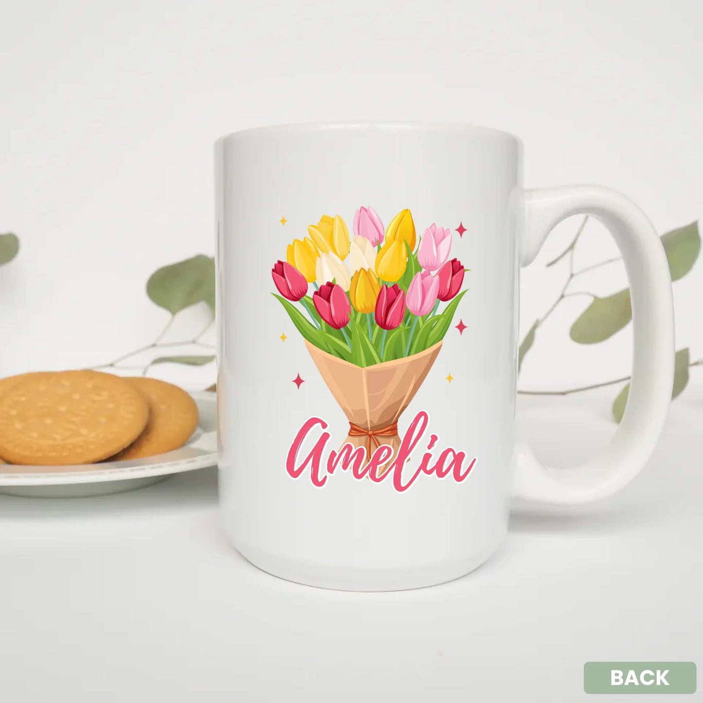 - 15oz Mug White Plate Cookies