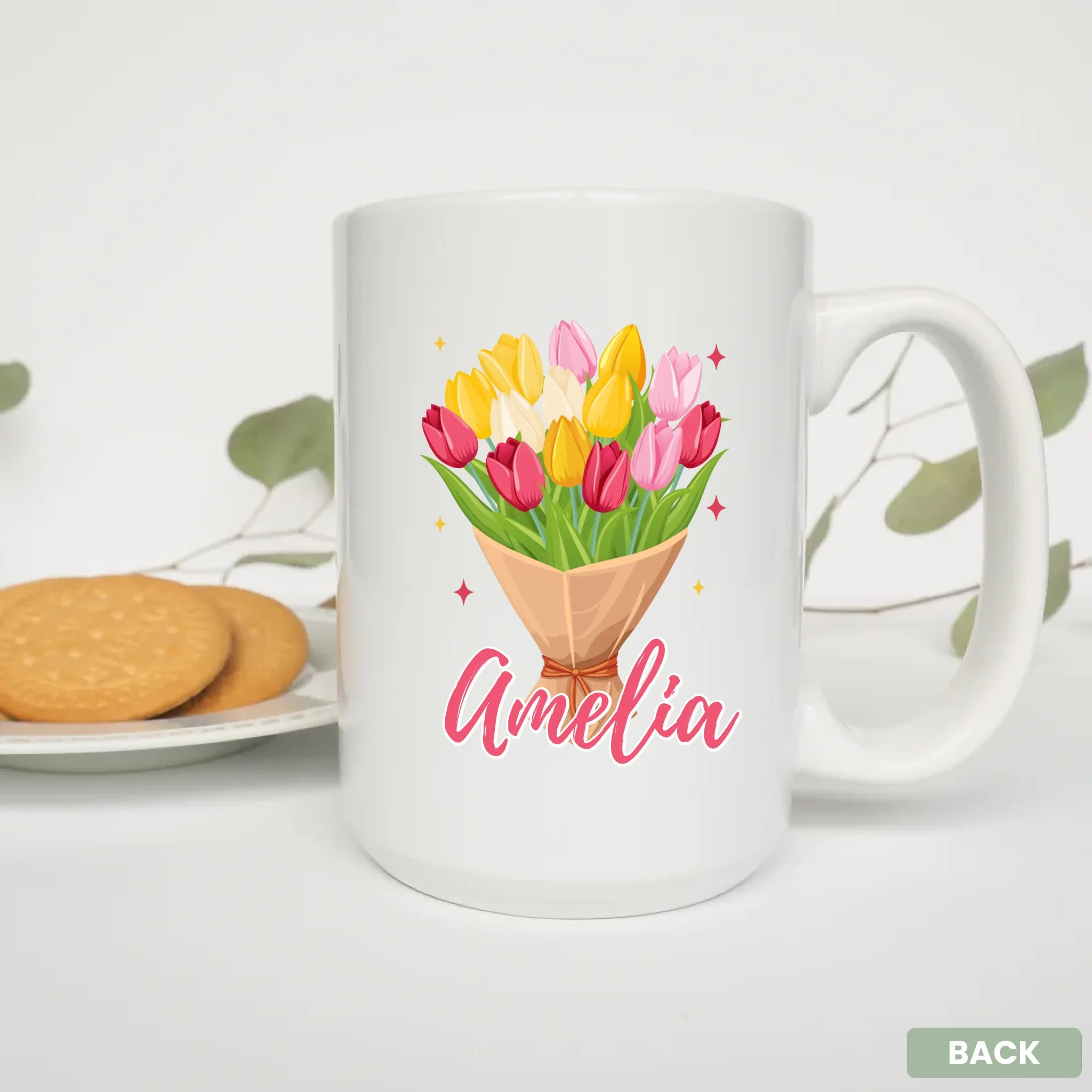 - 15oz Mug White Plate Cookies