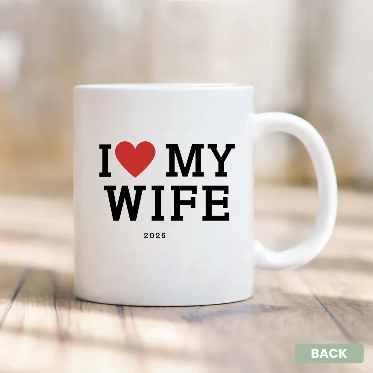 Hubby's Favorite Mug personalized established date mug styled lifestyle scene