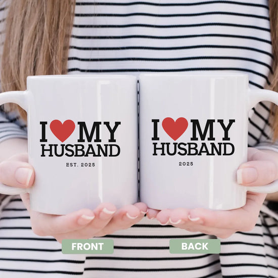 Wifey's Favorite Mug custom name gift for married couples side angle view