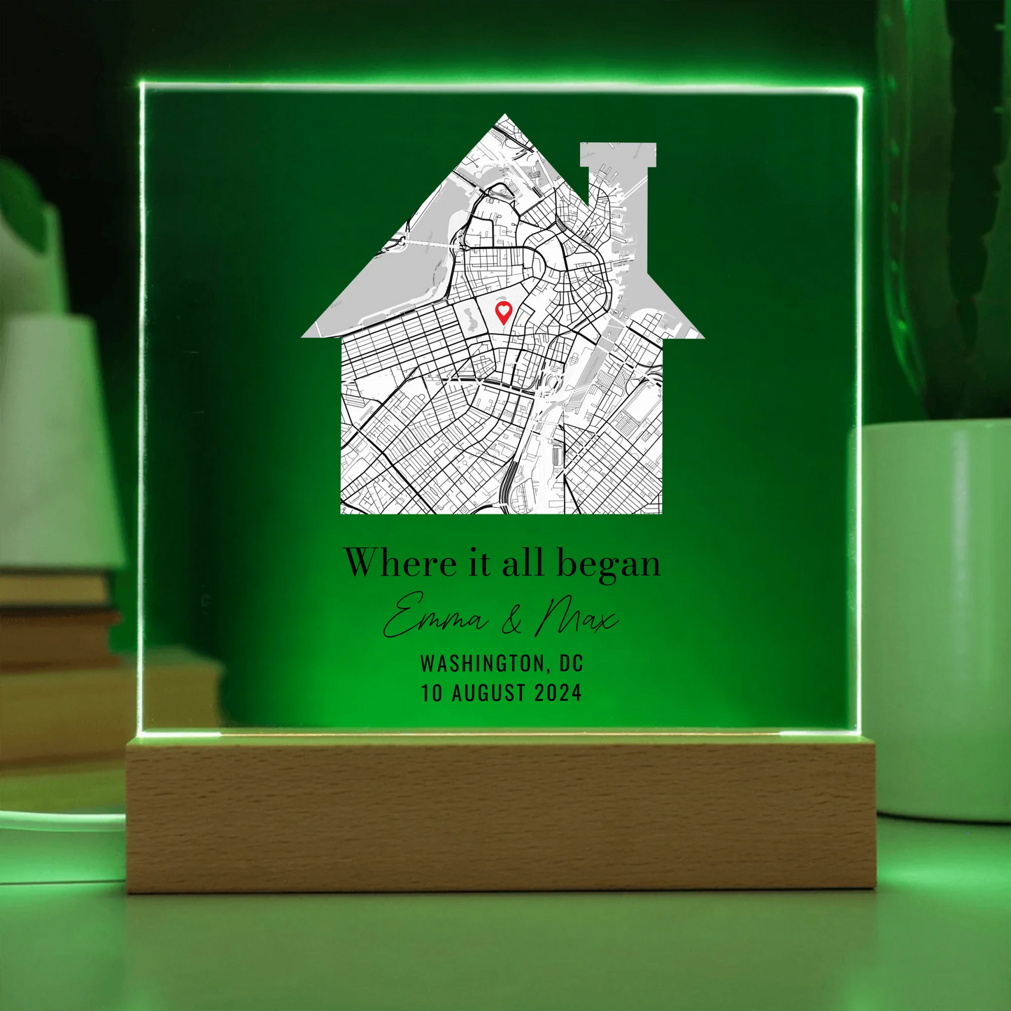 Acrylic Square with LED Base 7