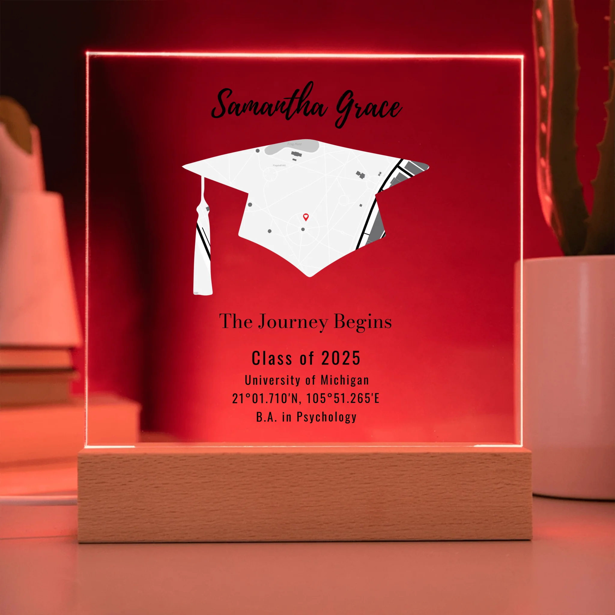 Acrylic Square with LED Base 9