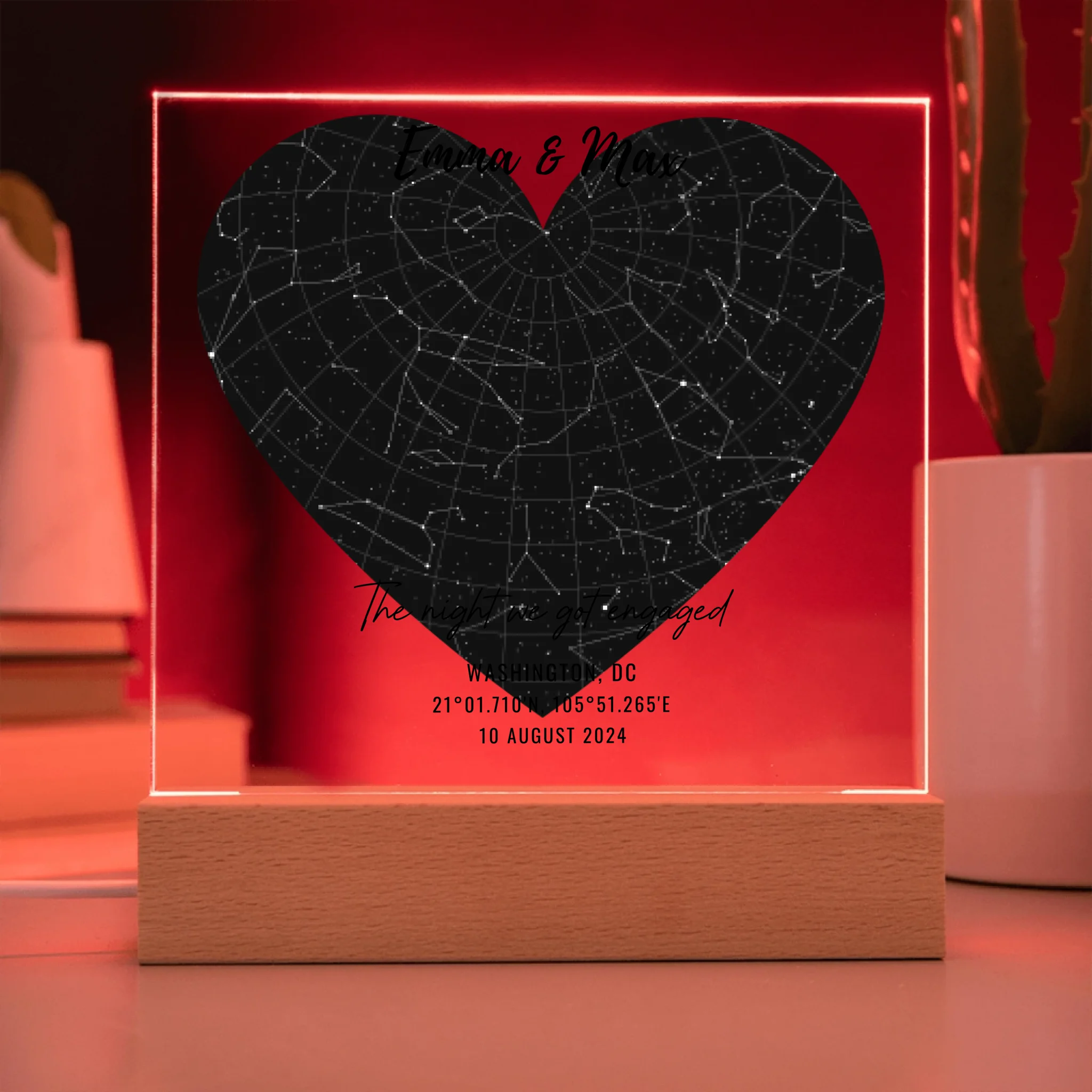 Acrylic Square with LED Base 9