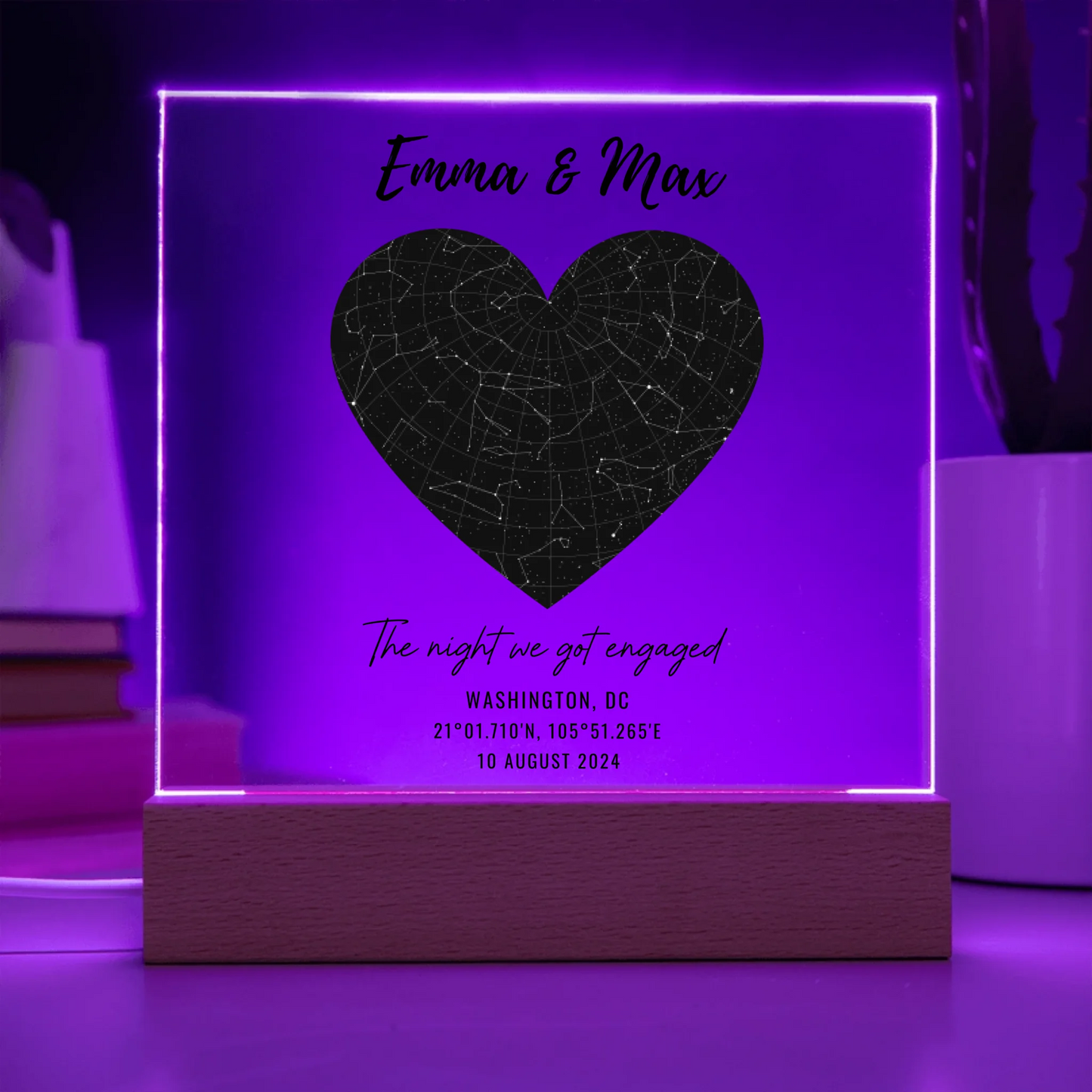 Acrylic Square with LED Base 8