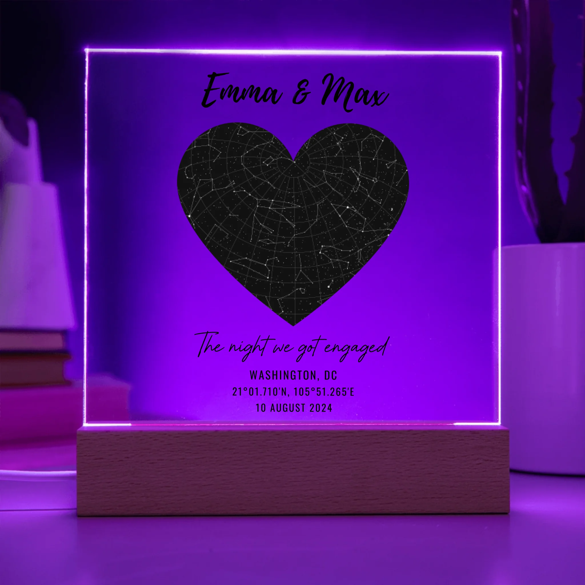 Acrylic Square with LED Base 8