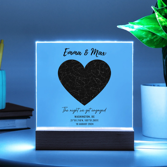 Acrylic Square with LED Base 10