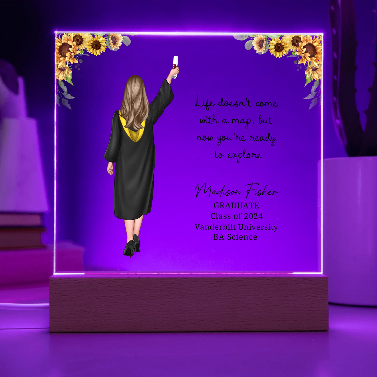 Acrylic Square with LED Base 8