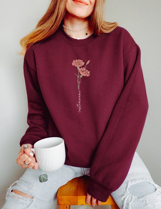 Grandma's Blooming Heart - Gift for Grandma - Personalized Sweatshirt