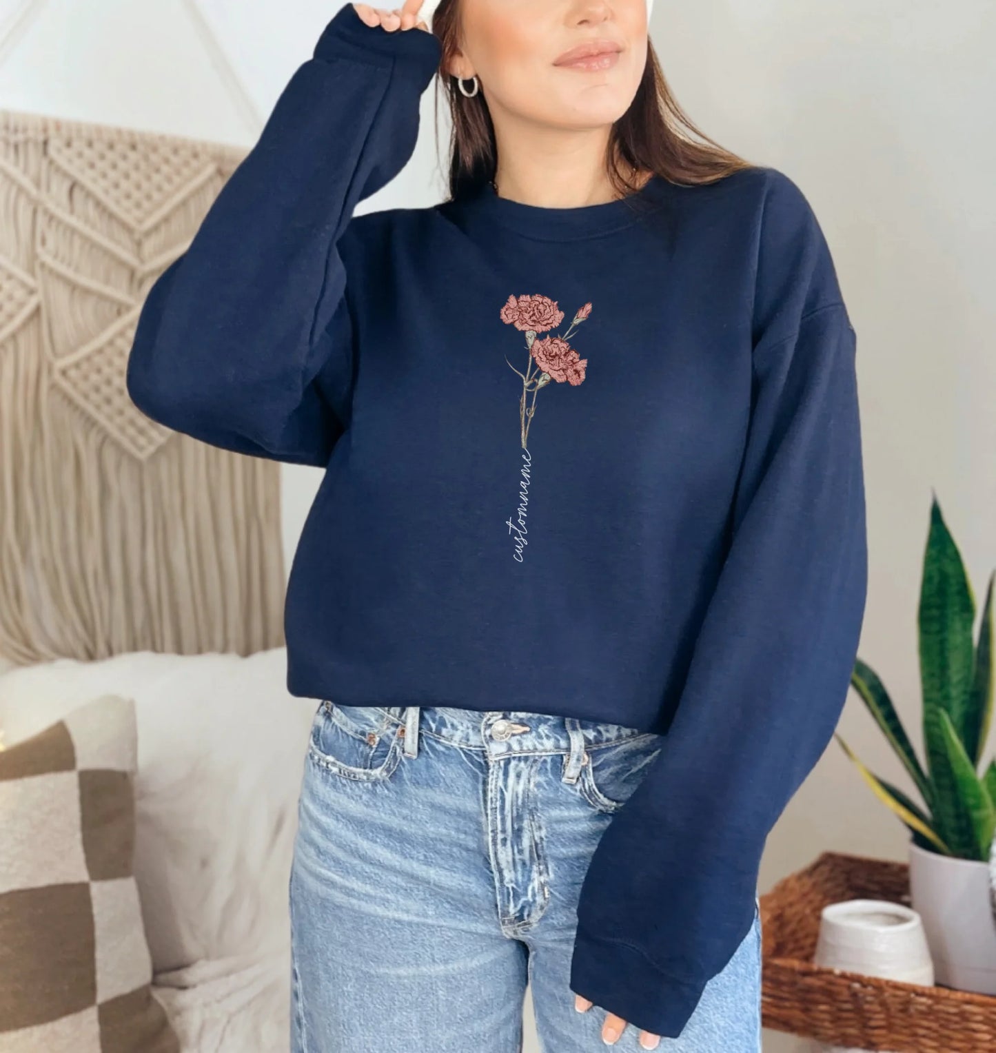 Grandma's Blooming Heart - Gift for Grandma - Personalized Sweatshirt