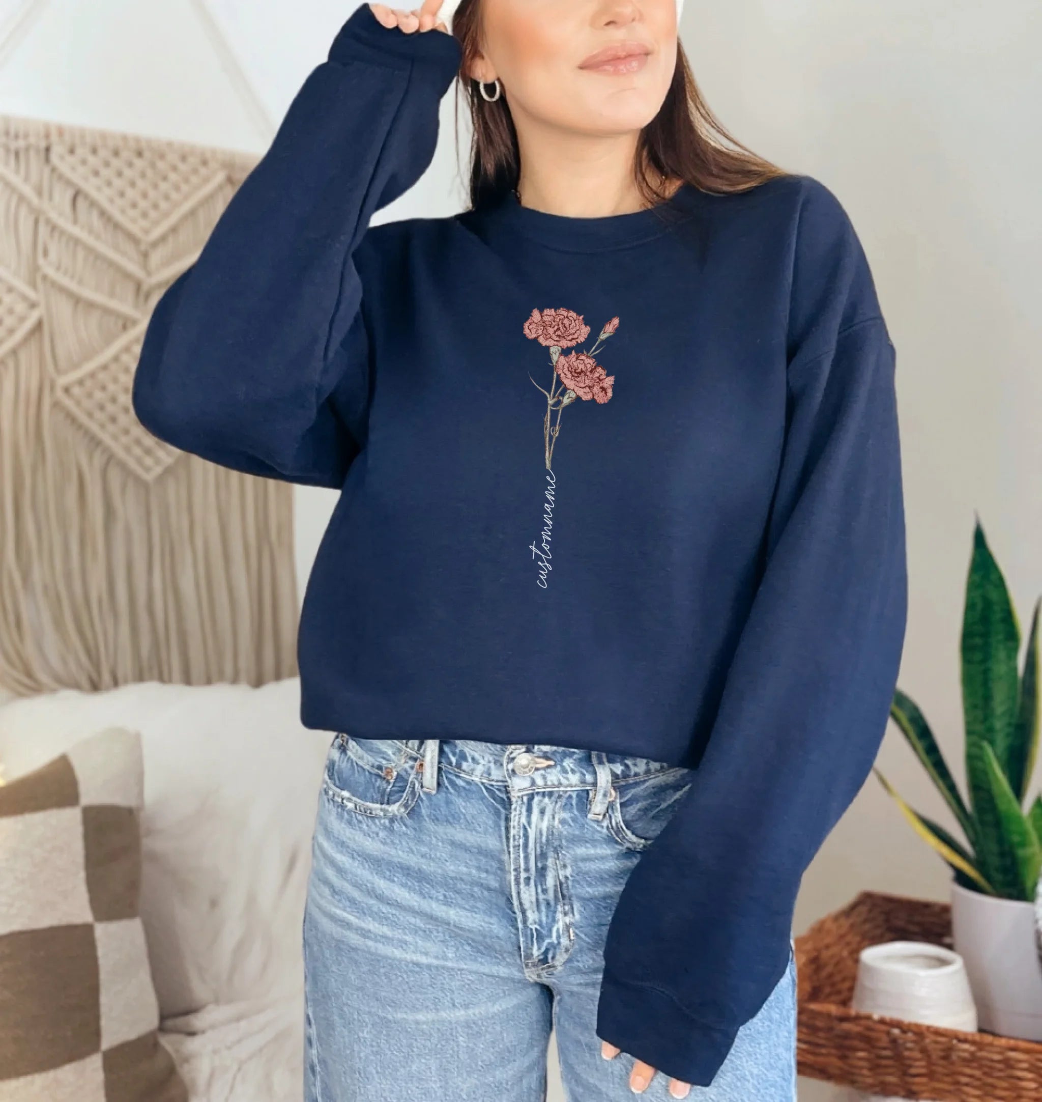 Grandma's Blooming Heart - Gift for Grandma - Personalized Sweatshirt