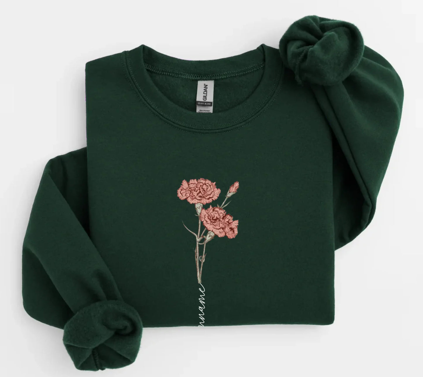 ParadiseMockups_Gildan_18000_FlatLay_Forest_WhiteBG_1