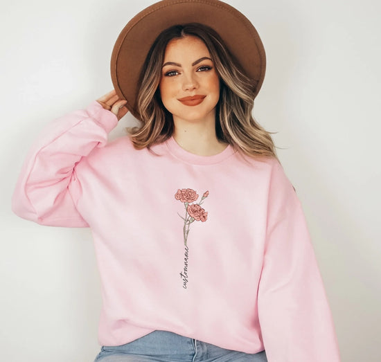 Grandma's Blooming Heart - Gift for Grandma - Personalized Sweatshirt