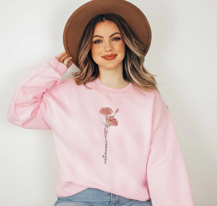 Grandma's Blooming Heart - Gift for Grandma - Personalized Sweatshirt