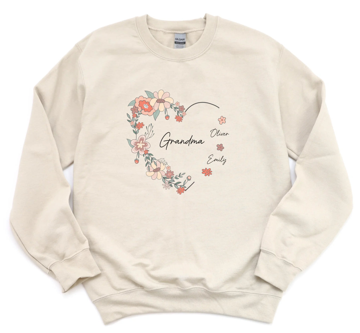 Grandkids In Full Bloom - Gift for Grandma's Forever Garden - Personalized Sweatshirt