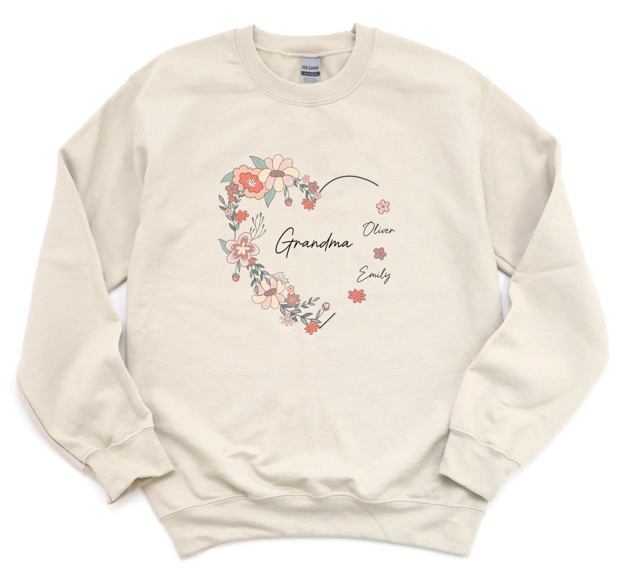 Grandkids In Full Bloom - Gift for Grandma's Forever Garden - Personalized Sweatshirt