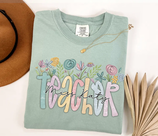 Inspiring in Bloom - Gift for Teacher - Personalized T-Shirt