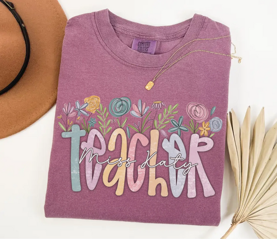 Inspiring in Bloom - Gift for Teacher - Personalized T-Shirt