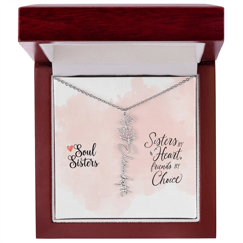 Birth Month Flower Sisters By Heart necklace - May birth flower charm, gold finish, gift for best friends