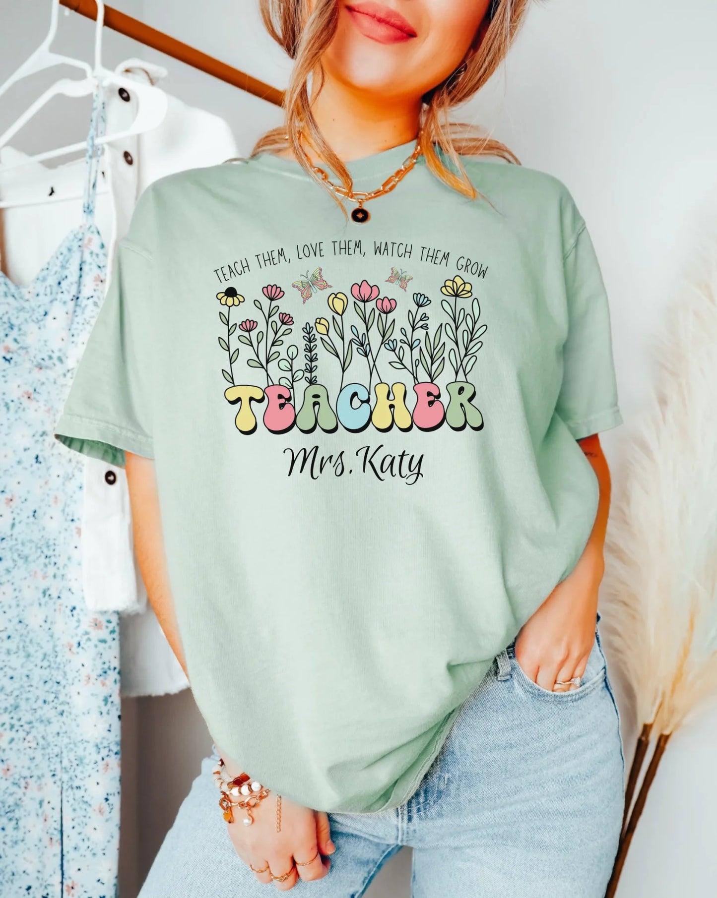 Flourish & Teach - Gift for Teacher - Personalized T-Shirt