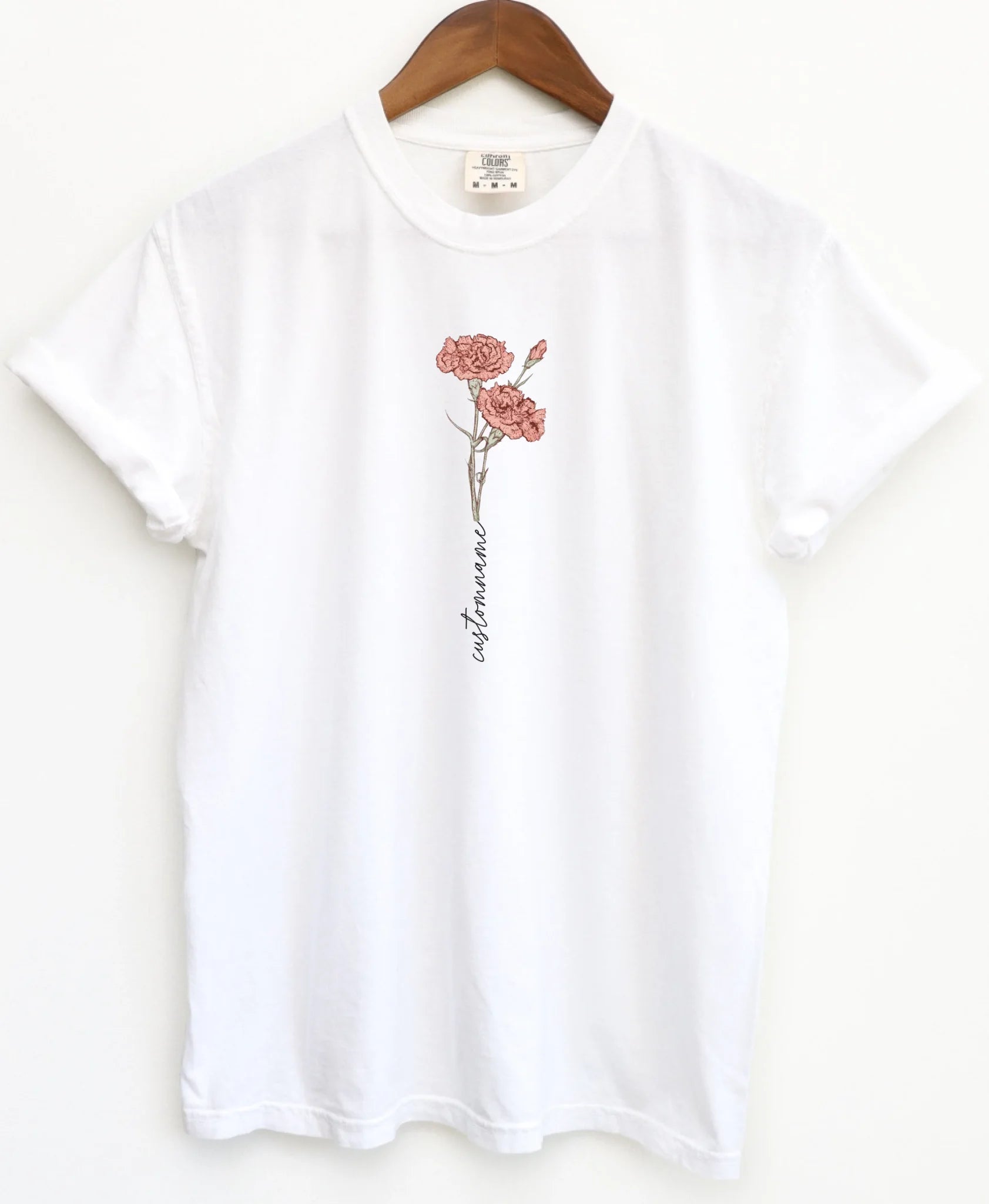 Mama's Vintage Birth Month Flower  - Gift for Mom - Personalized T-Shirt