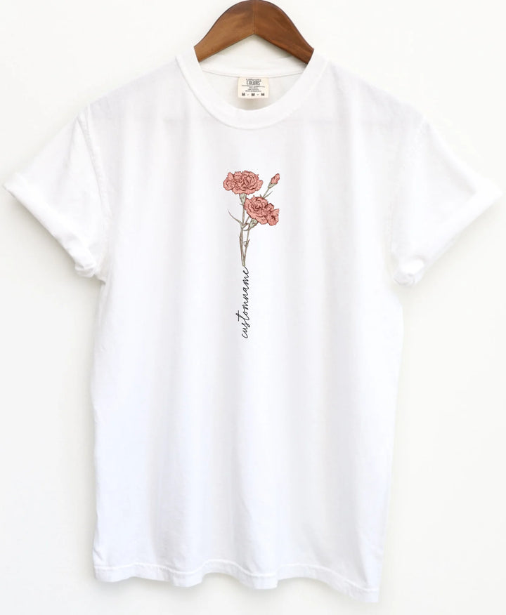 Mama's Vintage Birth Month Flower  - Gift for Mom - Personalized T-Shirt